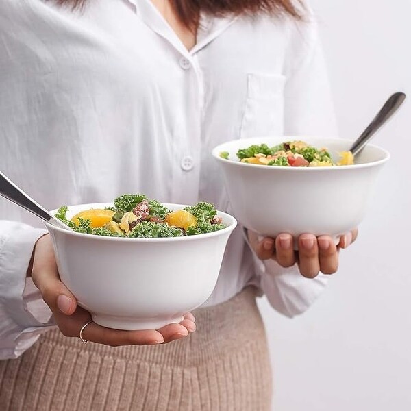 DOWAN 30 OZ Ceramic Soup Bowls & Cereal Bowls - 6.5-Inch - Bed