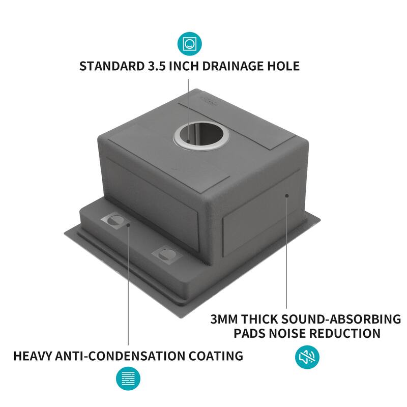 15" Undermount 16 Gauge Single Bowl Kitchen Sink in Brushed Nickel with Folding Faucet - 15'' x 17'' x 9''
