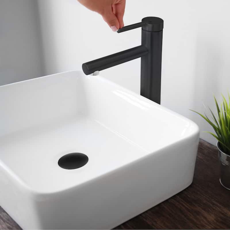 STYLISH Single Handle Bathroom Vessel Sink Faucet, Stainless Steel - Faucet Height: 11 5/8" Spout Height: 9 1/8"
