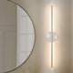preview thumbnail 82 of 119, 1-Light Black/ Gold/ Nickel Modern Long Linear Strip Wall Sconce Dimmable LED Bathroom Vanity Light
