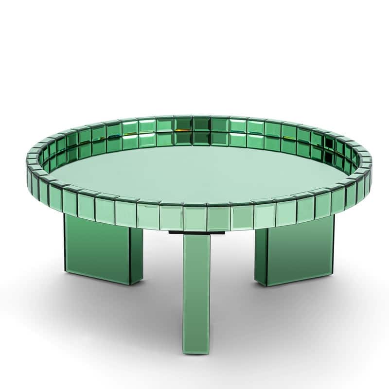 Round Glass Tray Top Coffee Table