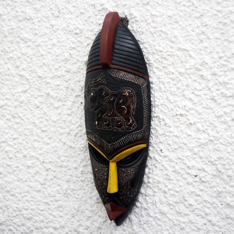 Novica Handmade Asomdwe Elephant African Wood Mask