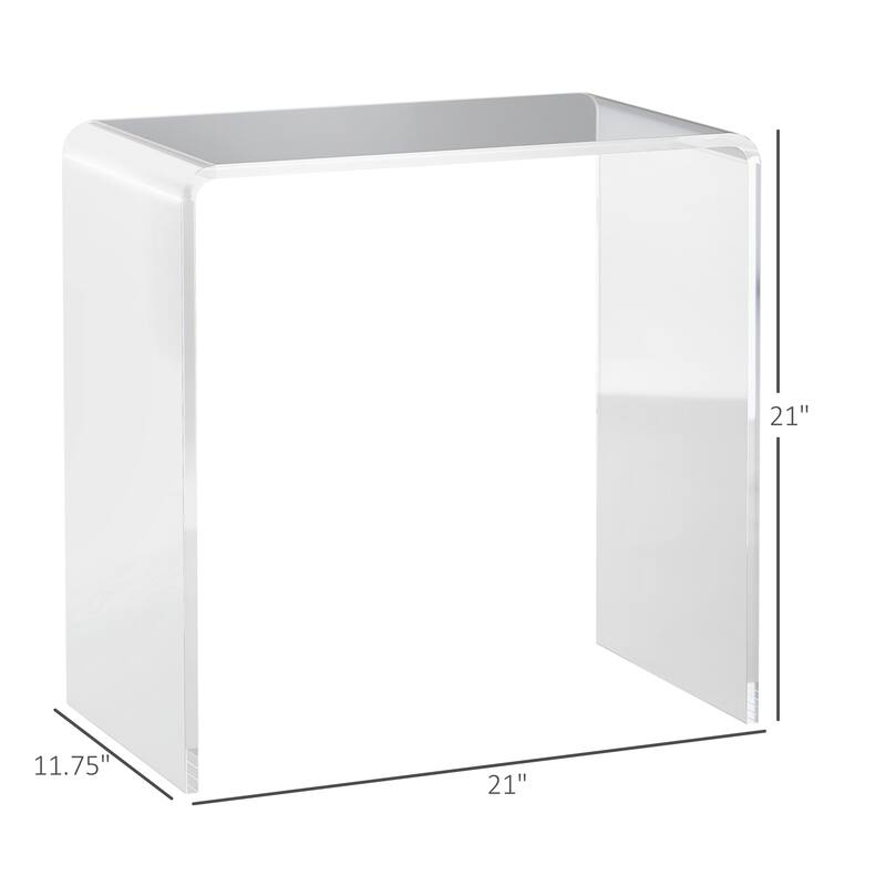 21" Rectangle Acrylic Waterfall Coffee Table