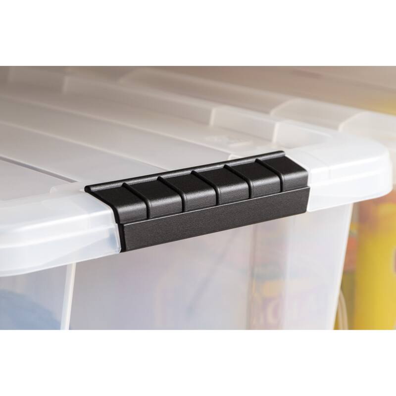 IRIS USA® Buckled Clear Box 20.5 Qt Buckle Lid - Clear - Set of 6