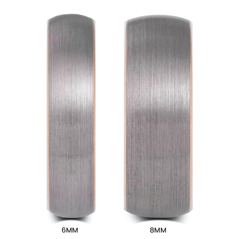 Manly Bands THE WHIZ Tungsten Rose Gold Plated 8mm Satin Band