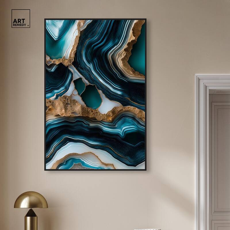 Teal Tectonic II Canvas by Art Remedy