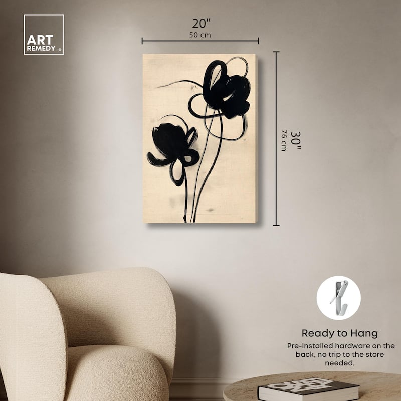 Florals in the Minimal I Canvas by Art Remedy, Gallery Wrapped