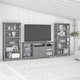 preview thumbnail 54 of 69, Tall Farmhouse TV Stand with 2 Bookcases Cape Cod Gray