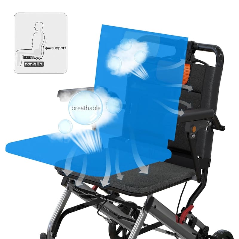Ultra Lightweight Elderly Transport Wheelchair Portable Lightweight Folding