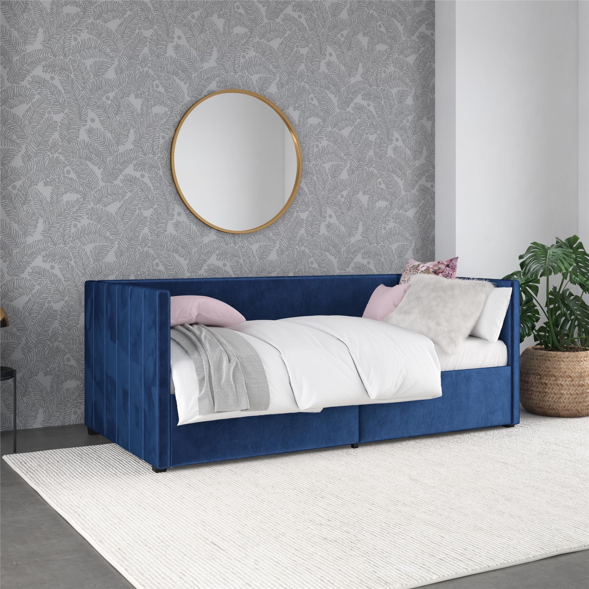 The Novogratz Arliss Modern Glam Tuxedo Daybed with Storage - Bed