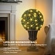 preview thumbnail 6 of 5, 2 Pcs 12" Artificial Plant Topiary Ball with Pot, Faux Boxwood Balls with LED