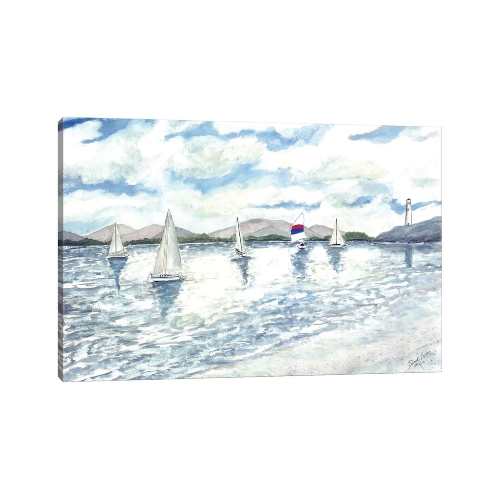 iCanvas "Sailboats Seascape" by Derek McCrea Canvas Print