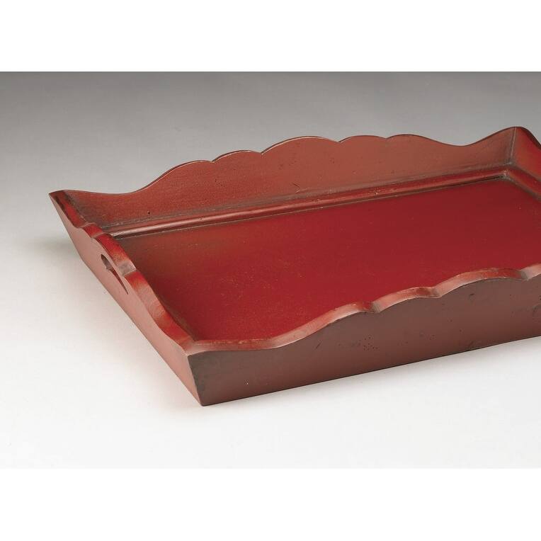 Aa Importing 43554-Rd Wooden Serving Tray - 4 X 24.5 X 18.5 inches
