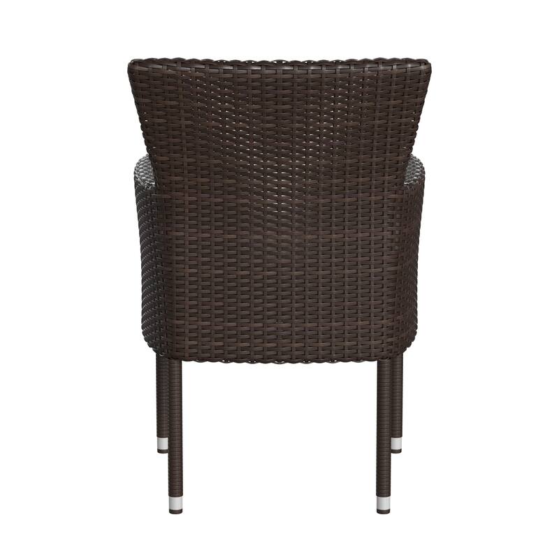 Indoor/Outdoor Wicker Wrapped Steel Frame Patio Chairs & Cushions