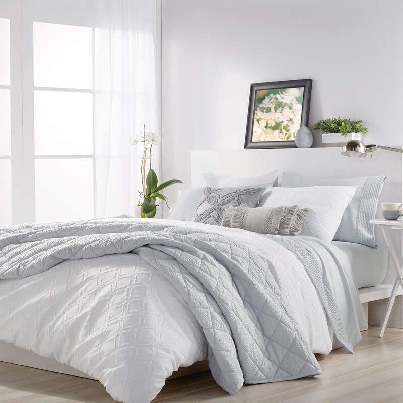 Microsculpt Solid Ogee 3-piece Duvet Set