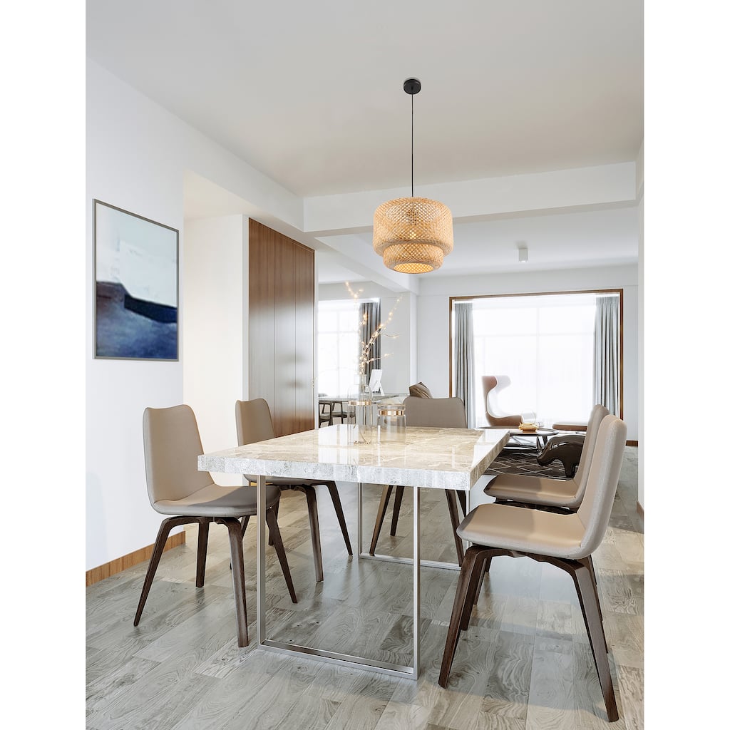 Hettonle - 1-Light Pendant - Natural Bamboo Finish