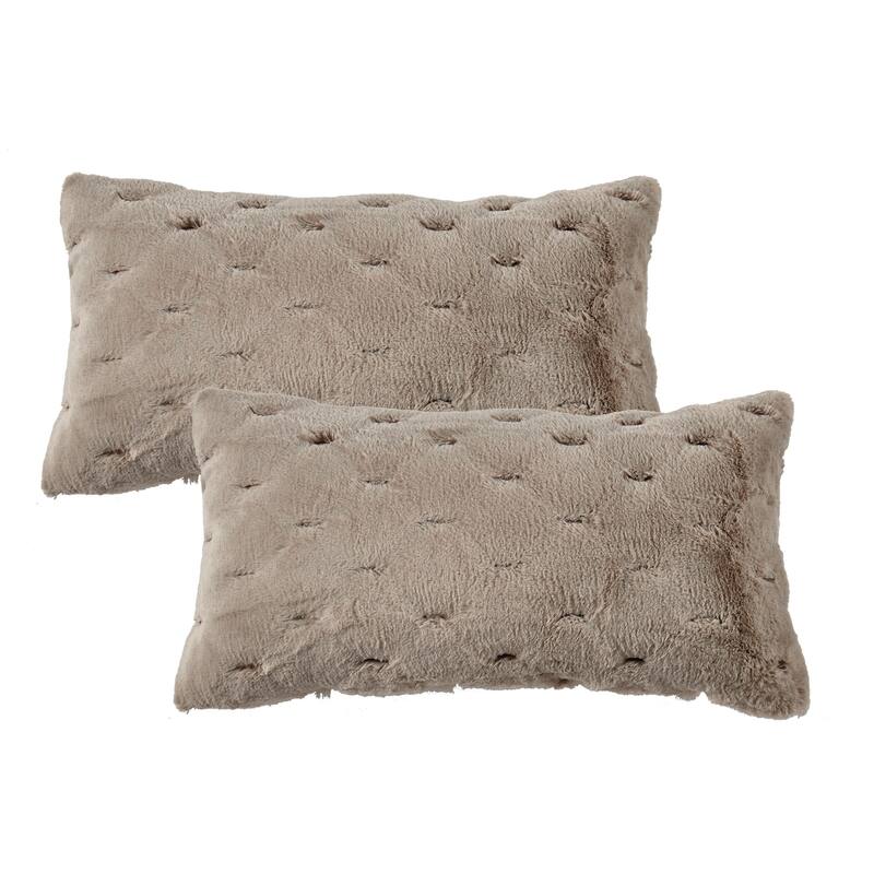 Serenta JacquardRabbit FauxFur Pillow Cover 2 Piece, NO INSERT