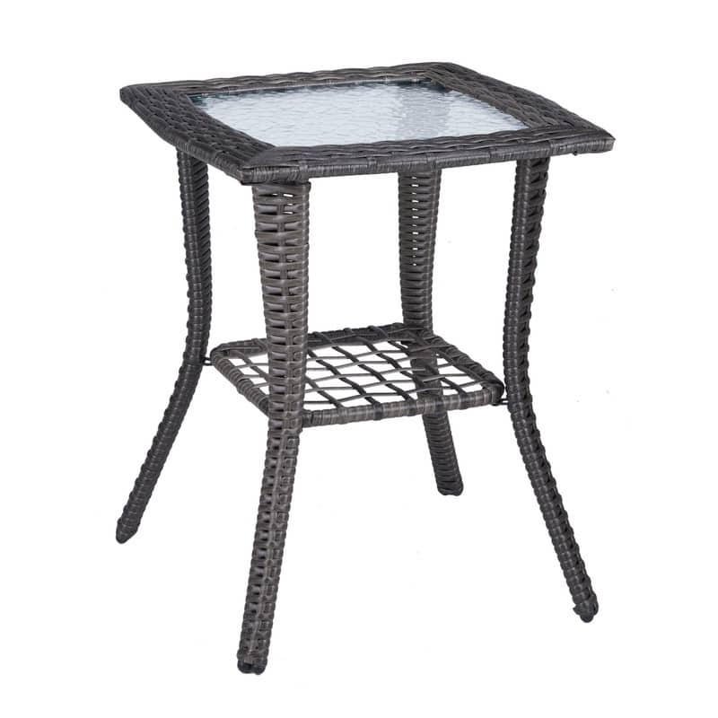 Patio 22 in. Wicker Side Table