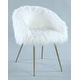 preview thumbnail 2 of 4, Roundhill Furniture Ravni Faux Fur Accent Armchair with Gold Legs
