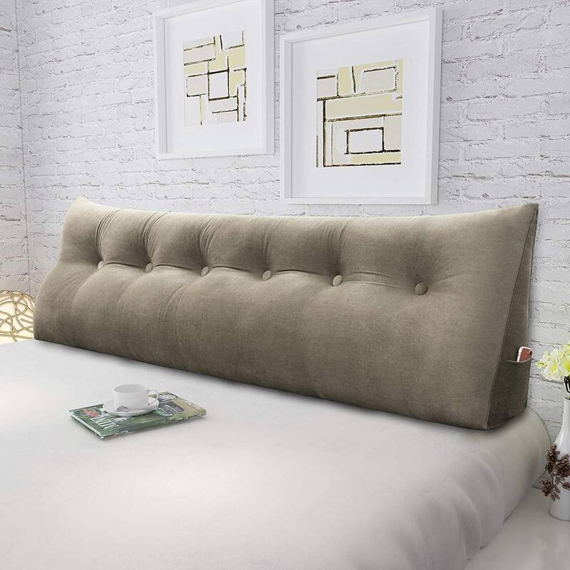 WOWMAX Bed Rest Wedge Bolster Headboard Back Support Pillow Velvet