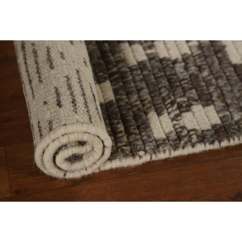 Brown & Ivory Moroccan Oriental Accent Rug Hand-Knotted Wool Carpet - 2'0"x 3'0"