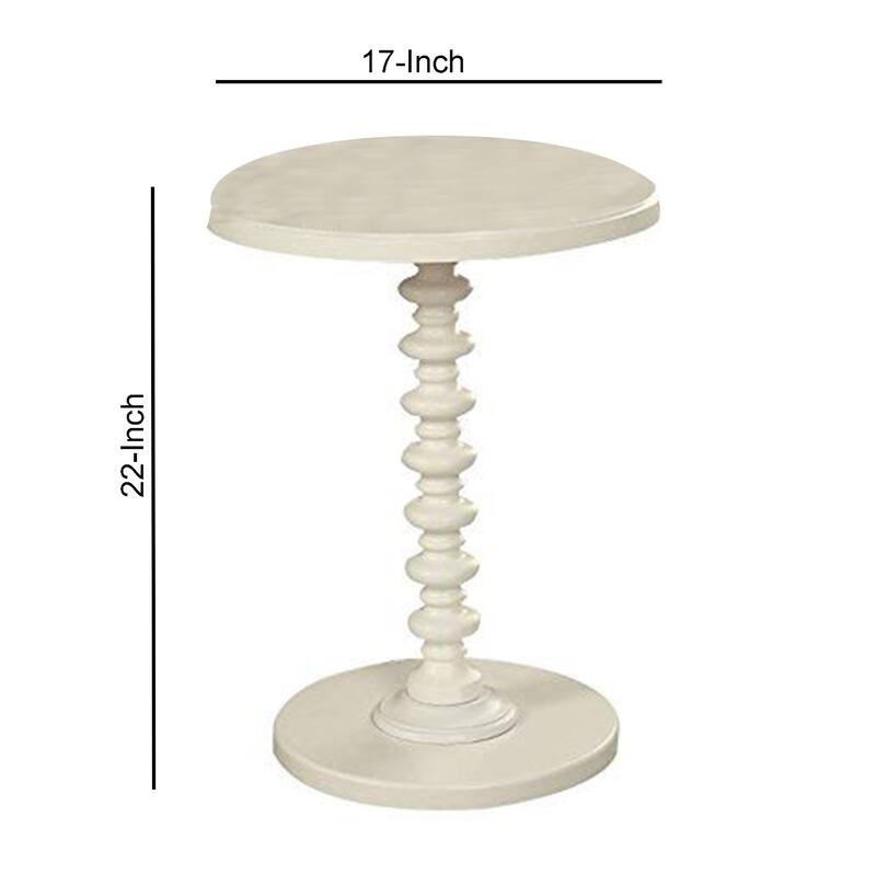 Astonishing Side Table With Round Top, White