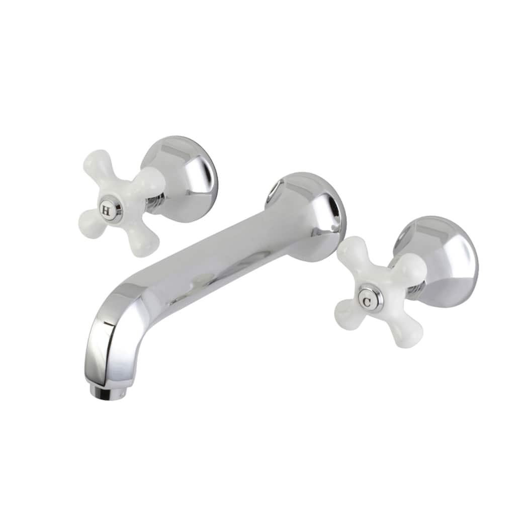 Kingston Brass Metropolitan Two-Handle 3-Hole Wall Mount Bathroom Faucet