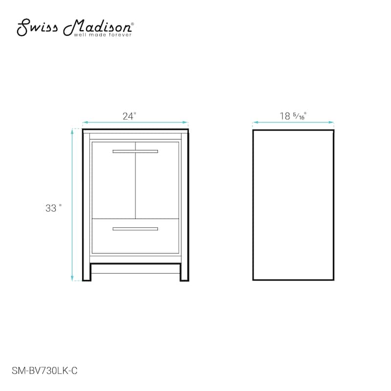 Virage 24 Freestanding, Bathroom Vanity In Natural Oak Cabinet Only
