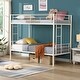 preview thumbnail 8 of 16, Metal Structure Bedframe Twin Over Twin Bunk Bed Frame with Safety Guardrails and 2 Ladders, Convertible to 2 Platform Bed