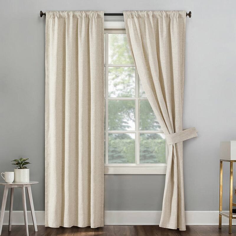 Dodoma Linen Blended Sheer Curtain Set - 38" x 84" - Natural