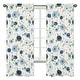preview thumbnail 1 of 3, Navy Blue Pink Watercolor Floral 84in Window Treatment Curtain Panel Pair - Blush Green Shabby Chic Flower