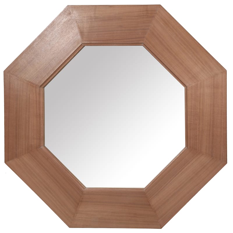 SAFAVIEH Couture Lacarlo 43.7-inch Octagon Wood Mirror - 43.7"W x 1.6"D x 43.7"H - Walnut