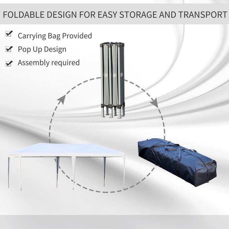 Outsunny Heavy Duty Pop Up Canopy with Sturdy Frame, UV Fighting Roof, Carry Bag for Patio, Backyard, Beach, Garden