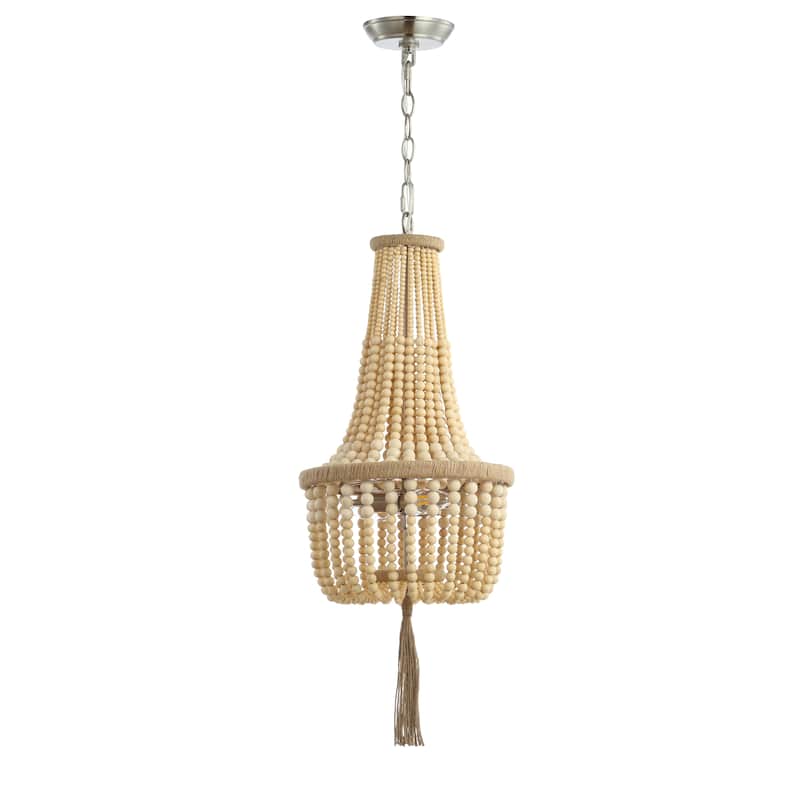 SAFAVIEH Lighting Stefa Adjustable 2-Light Led Gold Pendant - 12"x12"x34-106" - Brown/Brush Nickel - 12Wx12Dx106H