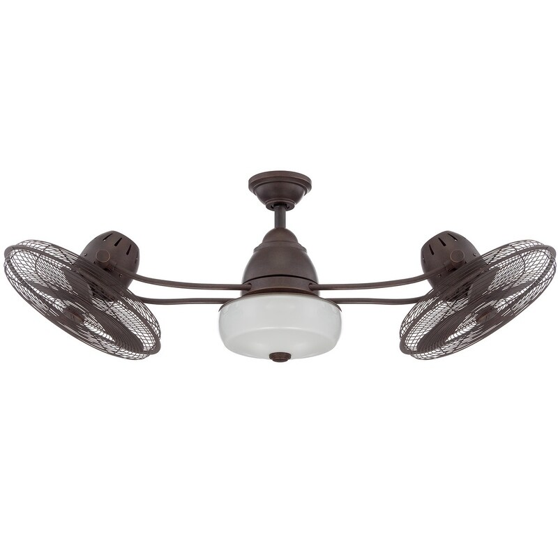 Craftmade Bellows Ii Bellows Ii 48 Indoor Outdoor Dual Headed Fan Blades Remote And Led Light Kit Included