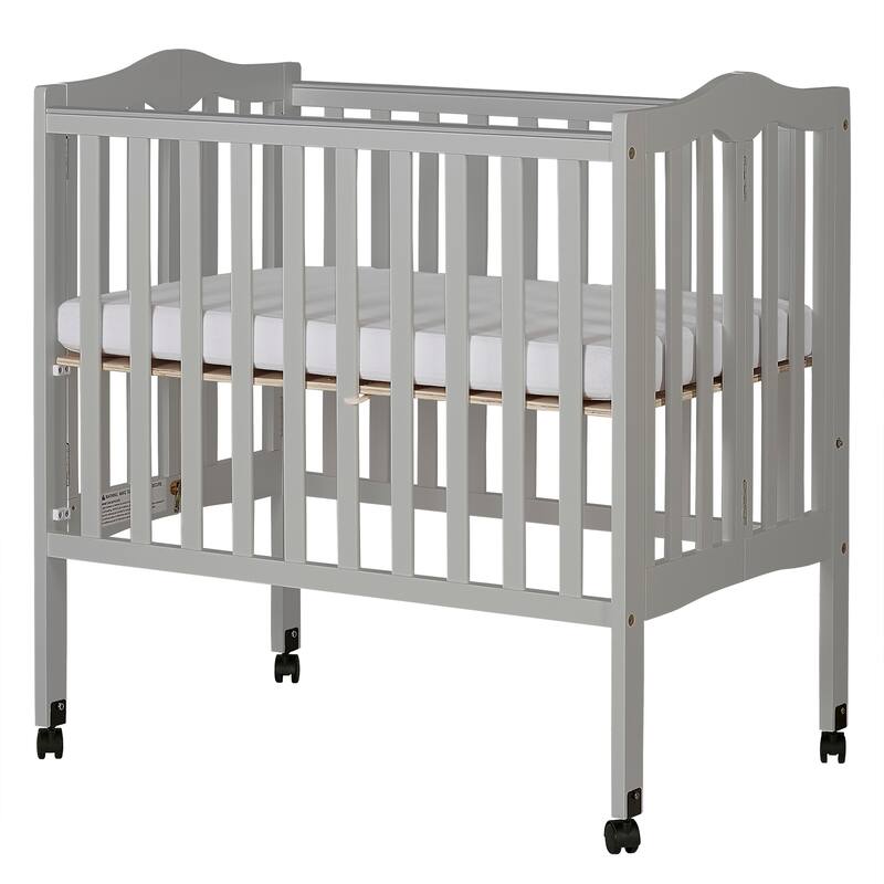 Dream On Me, 2 in 1 Lightweight Folding Portable Crib - pebble grey