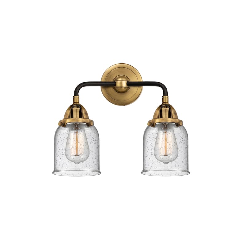 Innovations Lighting 288-2W-13-13 Bell Vanity Bell 2 Light 13" Wide - Black Antique Brass / Seedy