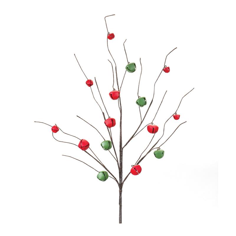 Sleigh Bell Twig Branch (Set of 6) - Brown