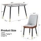 preview thumbnail 3 of 11, 5-Piece Kitchen Table Set with 4 PU Curved Chair Cushion, Dining Table Set with Marble Table Top for Dining Room