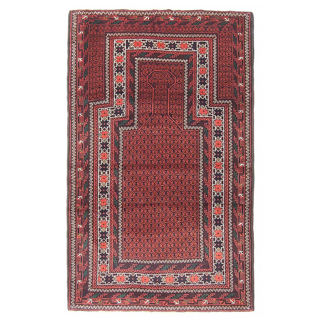 Teimani Burgundy Rug 2'11" x 4'8" - 2'11 x 4'8