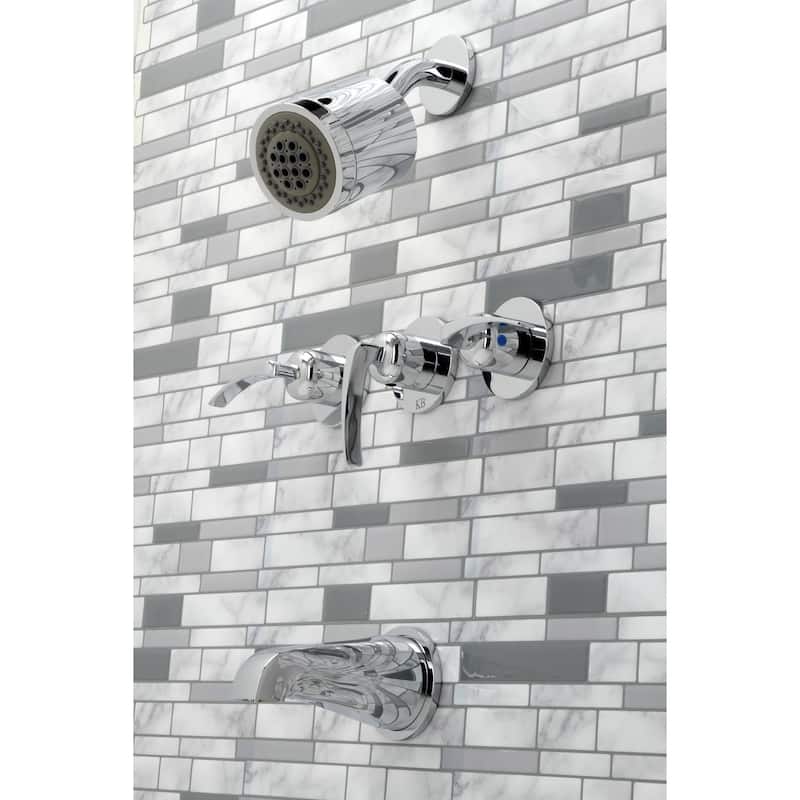 Kingston Brass Centurion Three-Handle Tub and Shower Faucet