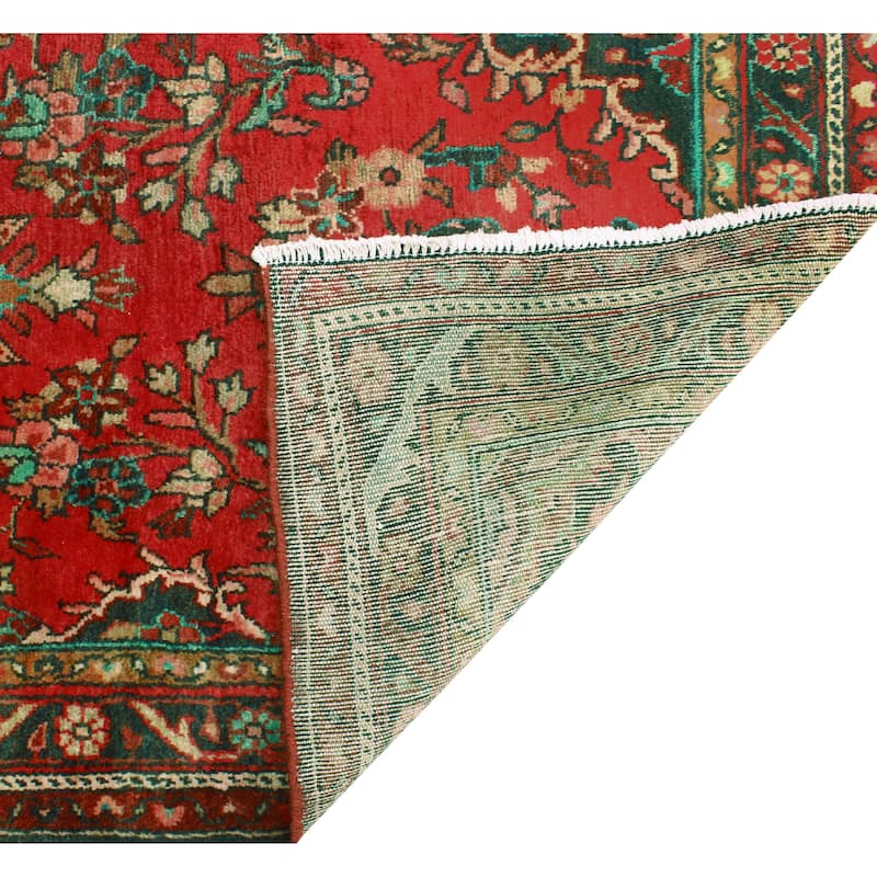 Fine Vintage Distressed Tristan Red/Charcoal Runner - 3'5" x 10'3"