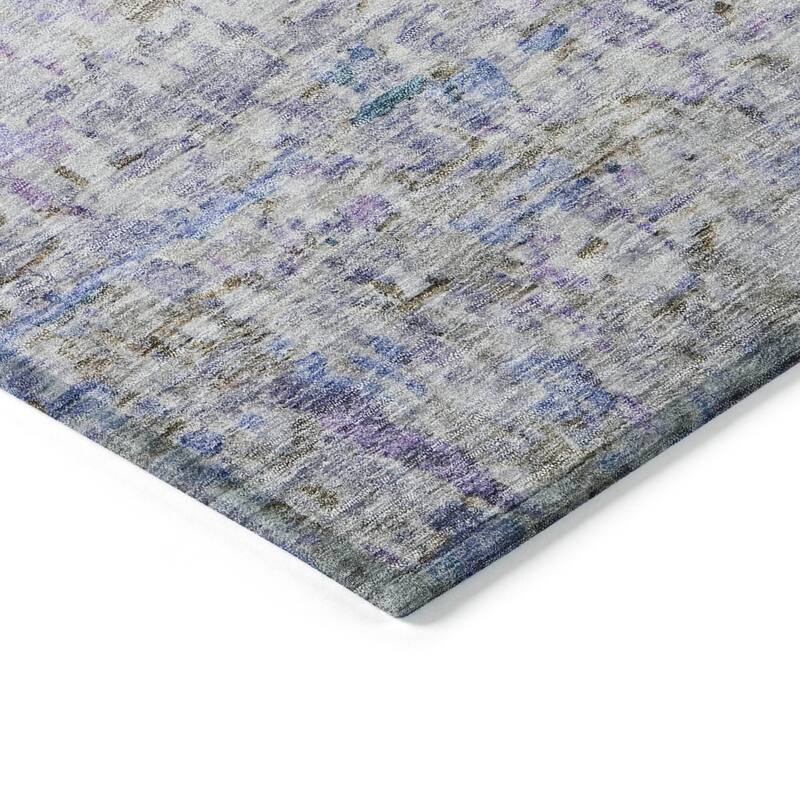 Machine Washable Indoor/ Outdoor Contemporary Solid Chantille Rug