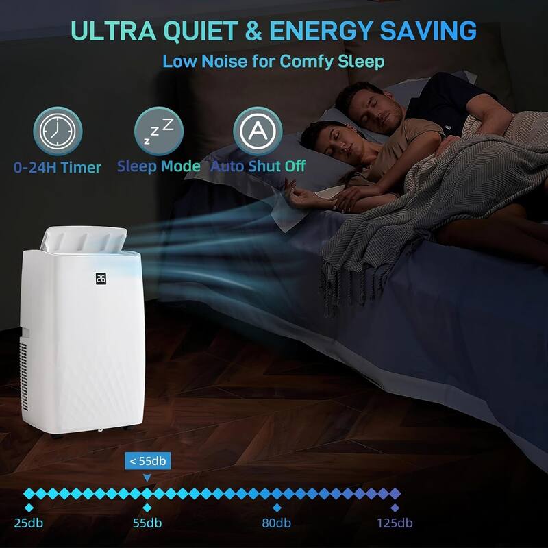 Portable Air Conditioner with Remote Control, 14000BTU air cooler