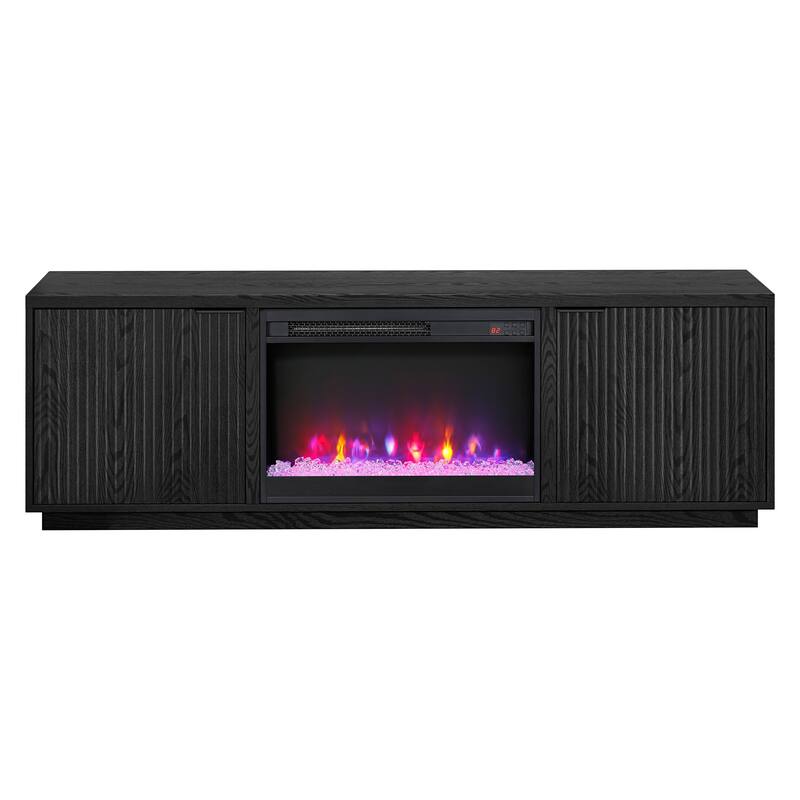 Mansfield Rectangular TV Stand with 26" Crystal Fireplace for TV's up to 78" - 70" Wide