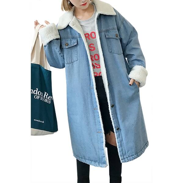Shop Qzunique Women S Winter Warm Denim Cotton Padded Jacket Long