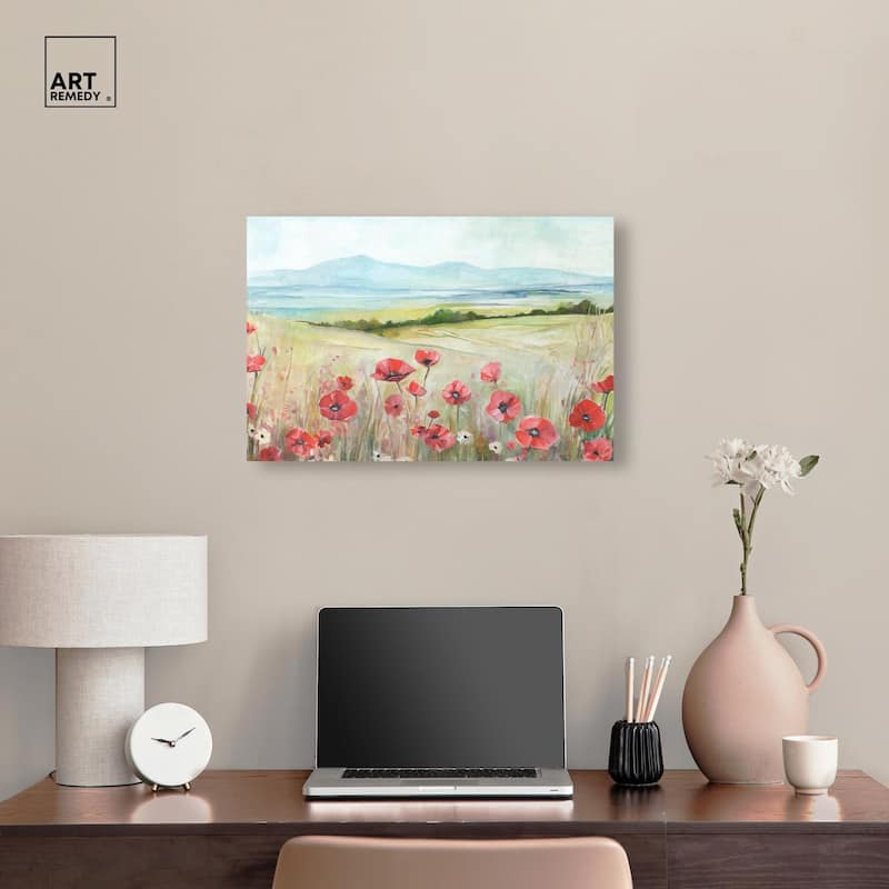 The Poppy Field Canvas by Art Remedy, Gallery Wrapped