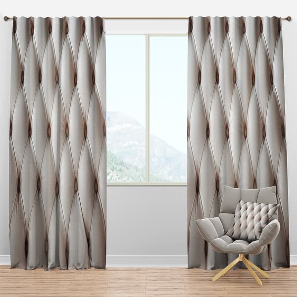 slide 1 of 4, Designart 'Diamond Shaped Leather Couch' Modern Blackout Curtain Single Panel