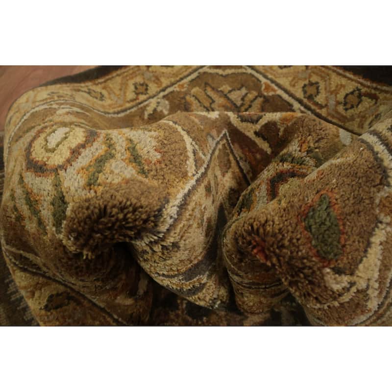 Hand Knotted Oriental 100% Wool Carpet Traditional All-Over Greys & Charcoal Agra Area Rug - 8' 10'' X 5' 10''