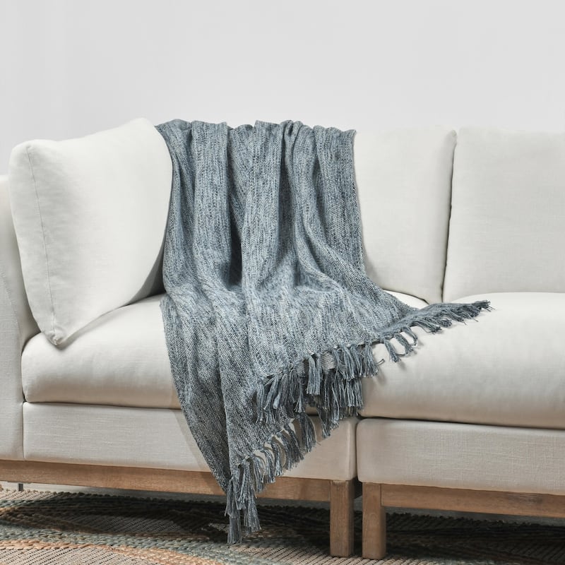 Villa by Classic Home Sharma 100% Cotton Linen 50x70 Throw Blanket